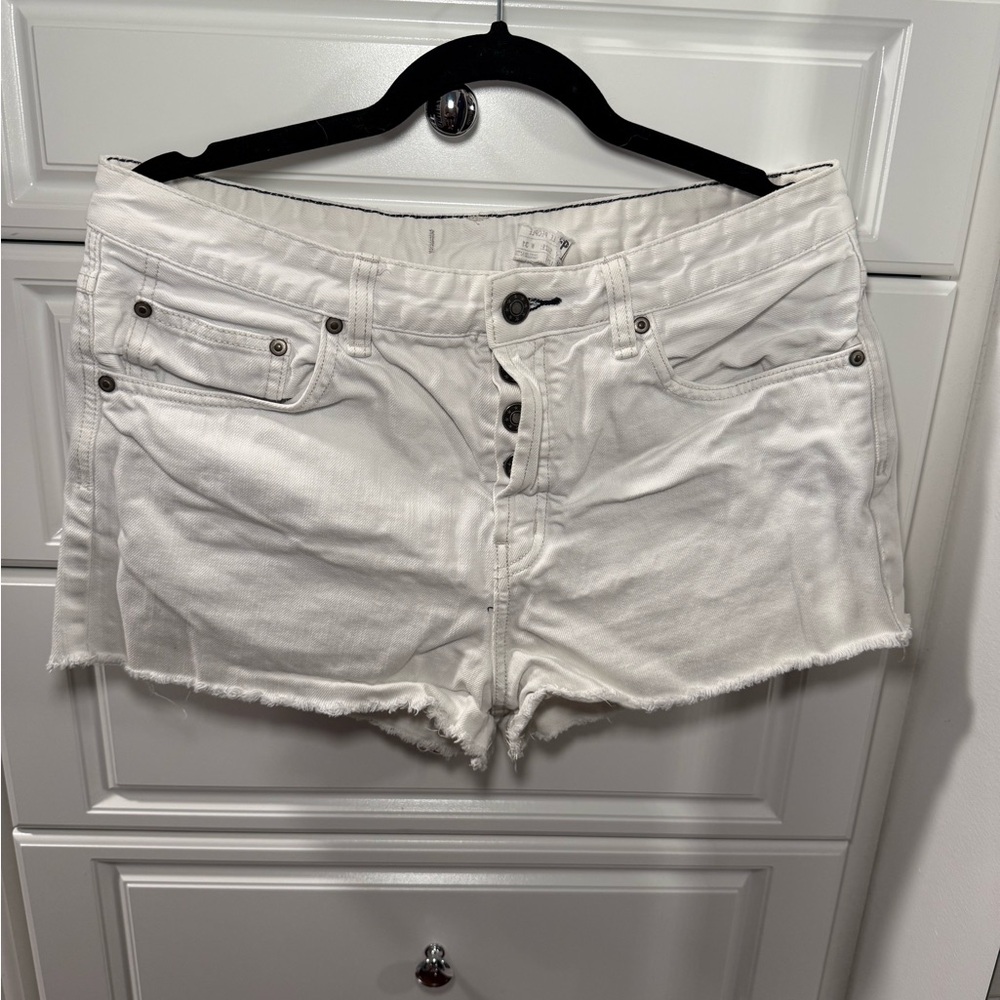 Free People White Jean Shorts